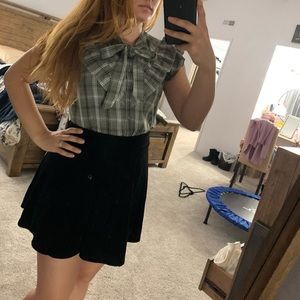 Button up frill collar blouse